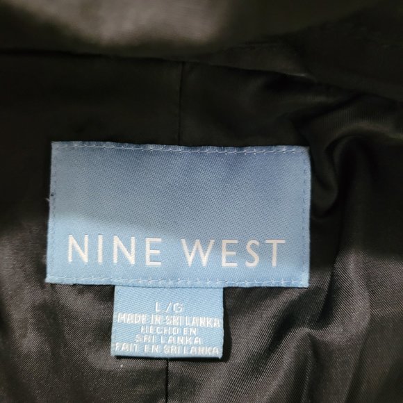 Nine west black trench coat long size L - Picture 7 of 9